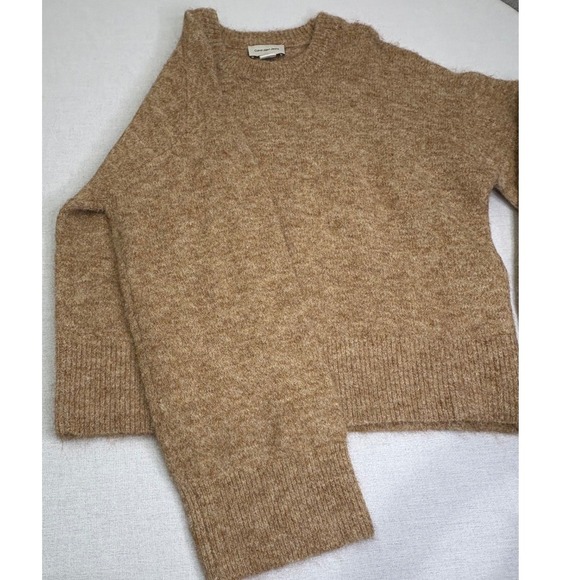 Calvin Klein Womens Medium Camel Brown Fuzzy Knit Sweater Wide Sleeve NWOT - Picture 2 of 9